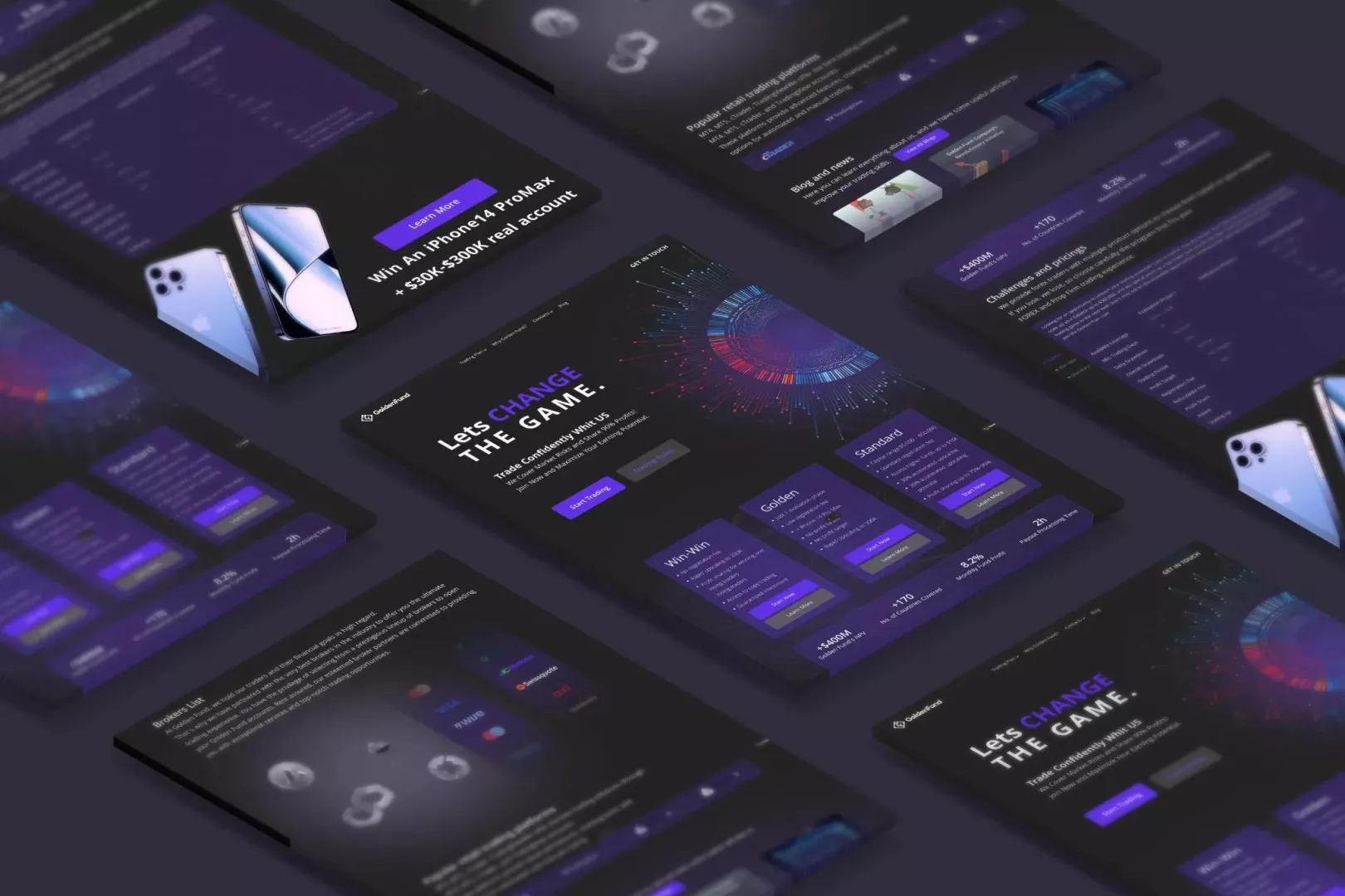 طراحی رابط و تجربه کاربری (UI/UX) وب‌سایت گلدن فاند